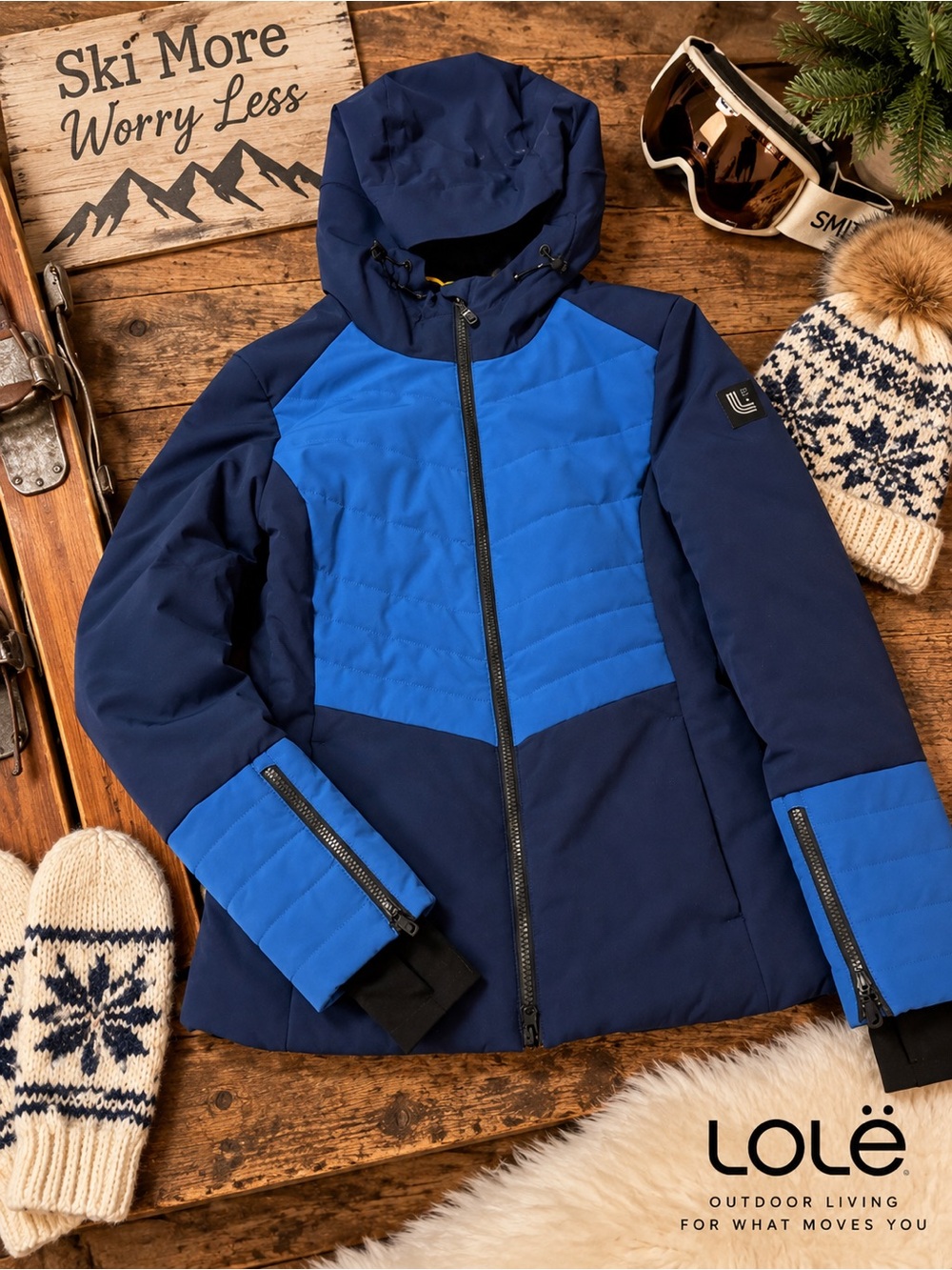 Lolë Insulated Ski Jacket | Navy & Blue | XS